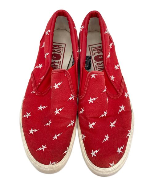 A BATHING APE（アベイシングエイプ）A BATHING APE (ア ベイシング エイプ) ENBOSSING STA SLIPON レッド サイズ:27の古着・服飾アイテム