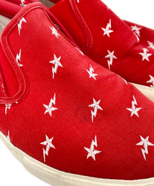 A BATHING APE（アベイシングエイプ）A BATHING APE (ア ベイシング エイプ) ENBOSSING STA SLIPON レッド サイズ:27の古着・服飾アイテム