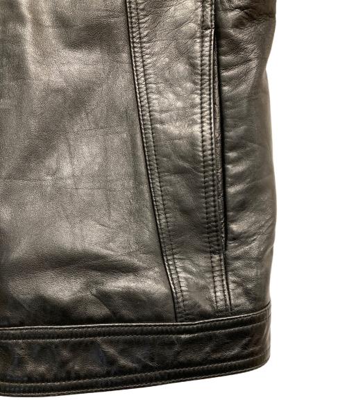 Haruf（ハルフ）haruf (ハルフ) ラムレザーライダース シングル ブラック サイズ:LLの古着・服飾アイテム