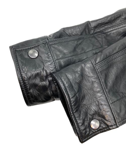 Haruf（ハルフ）haruf (ハルフ) ラムレザーライダース シングル ブラック サイズ:LLの古着・服飾アイテム