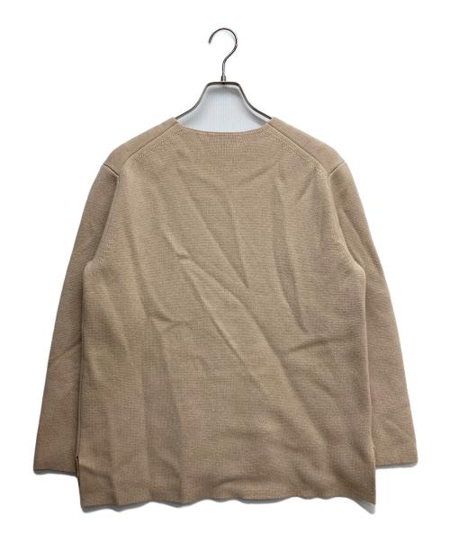 DRAWER（ドゥロワー）Drawer (ドゥロワー) ウール×カシミア 9G ミラノ編み Vネック プルオーバー ベージュ サイズ:2の古着・服飾アイテム