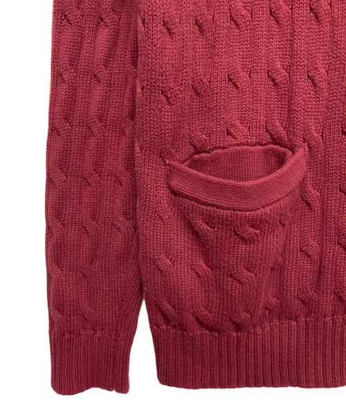 POLO RALPH LAUREN（ポロ・ラルフローレン）POLO RALPH LAUREN (ポロ・ラルフローレン) ニットカーディガン レッド サイズ:Lの古着・服飾アイテム