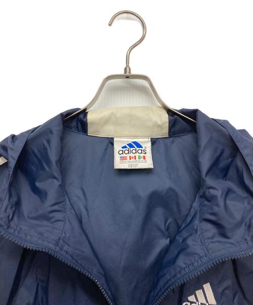 adidas（アディダス）adidas (アディダス) 90’Ｓナイロンフーデッドジャケット ネイビー サイズ:XLの古着・服飾アイテム