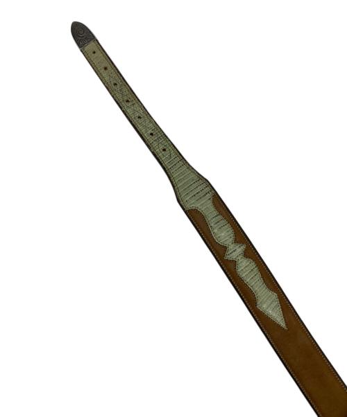 LIZARD（リザード）LIZARD (リザード) 型押しウエスタンベルト グリーン サイズ:32/80の古着・服飾アイテム