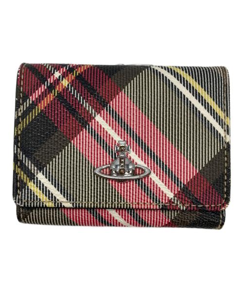 Vivienne Westwood（ヴィヴィアンウエストウッド）Vivienne Westwood (ヴィヴィアンウエストウッド) オーブマーク3つ折り財布 レッドの古着・服飾アイテム