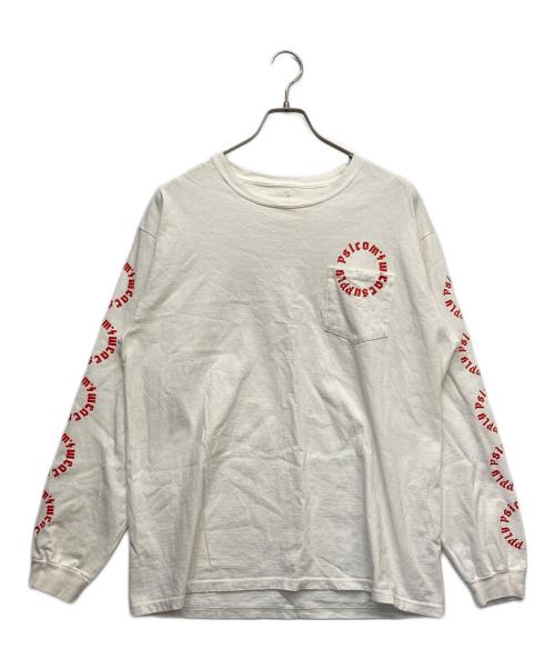 psicom（サイコム）psicom (サイコム) サークルロゴロングスリーブカットソー ホワイト サイズ:Lの古着・服飾アイテム