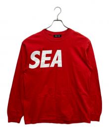 WIND AND SEA（ウィンダンシー）の古着「プリントカットソー」｜レッド