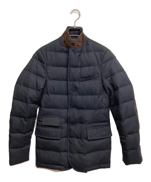 POLO RALPH LAUREN（ポロ・ラルフローレン）POLO RALPH LAUREN (ポロ・ラルフローレン) エルボーパッチダウンジャケット ネイビー サイズ:XSの古着・服飾アイテム