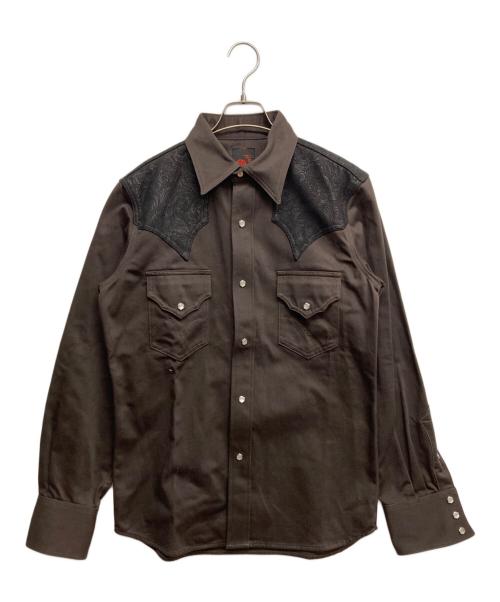 RED MOON（レッドムーン）RED MOON (レッドムーン) ウエスタンシャツ ブラウン サイズ:40の古着・服飾アイテム