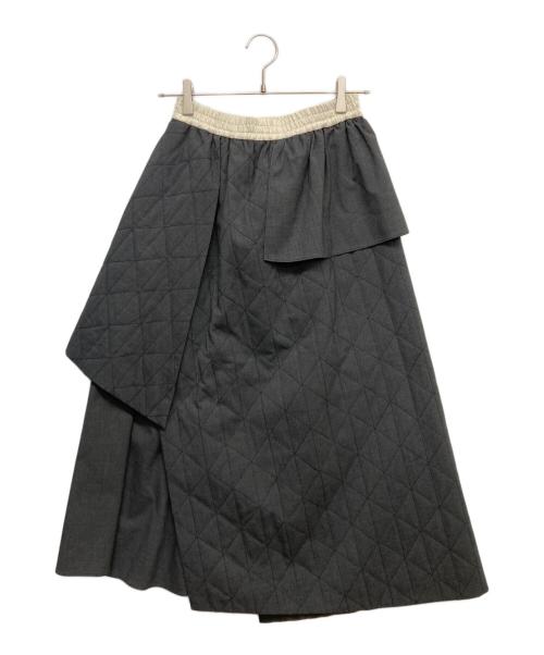 RBS..（アールビーエス）RBS.. (アールビーエス) キルティンク レイヤースカート グレーの古着・服飾アイテム