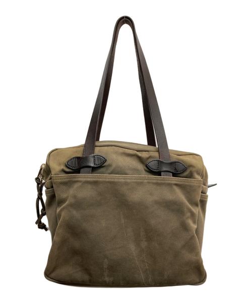 FILSON（フィルソン）FILSON (フィルソン) RUGGED TWILL TOTE BAG WITH ZIPPER オリーブの古着・服飾アイテム