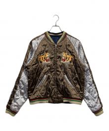 テーラー東洋（テーラートウヨウ）の古着「サテンxサテン キルティングリバーシブルスタジャン」｜ブラウン×ネイビー