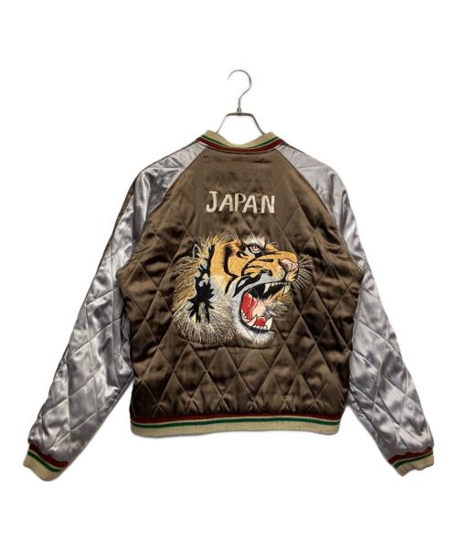 テーラー東洋（テーラートウヨウ）テーラー東洋 (テーラートウヨウ) サテンxサテン キルティングリバーシブルスタジャン ブラウン×ネイビー サイズ:Lの古着・服飾アイテム