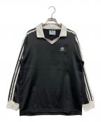 adidasアディダス）の古着「スリーストライプス サテン 長袖Tシャツ」｜ブラック
