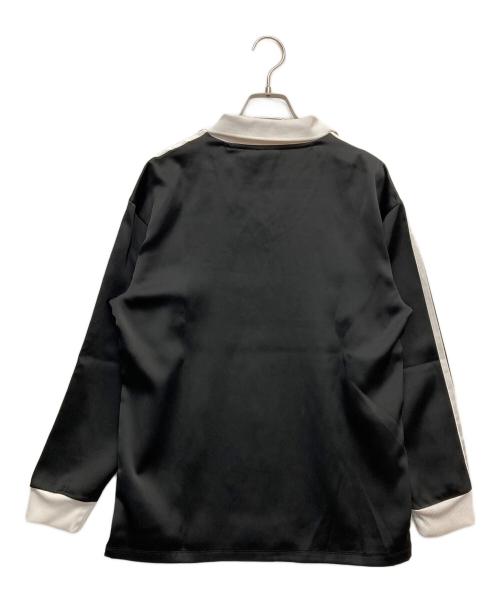 adidas（アディダス）adidas (アディダス) スリーストライプス サテン 長袖Tシャツ ブラック サイズ:Mの古着・服飾アイテム