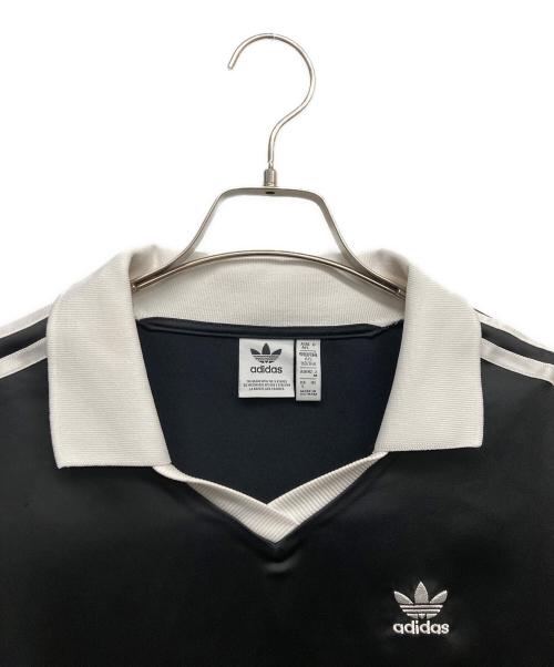 adidas（アディダス）adidas (アディダス) スリーストライプス サテン 長袖Tシャツ ブラック サイズ:Mの古着・服飾アイテム