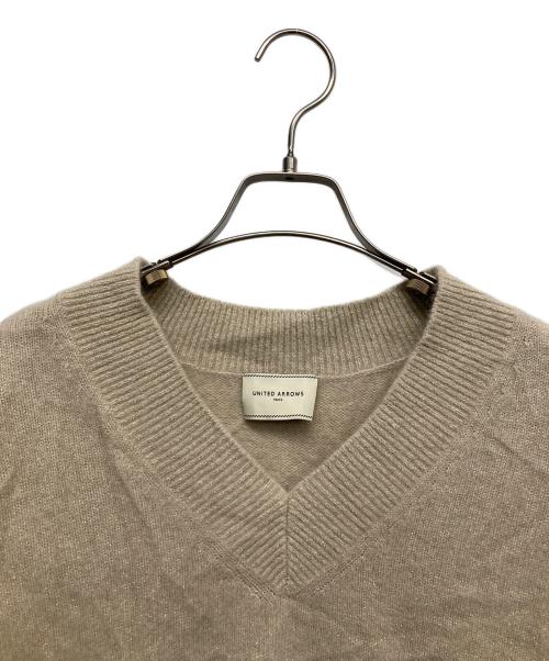 UNITED ARROWS（ユナイテッドアローズ）UNITED ARROWS (ユナイテッドアローズ) ウール ラメ Vネック ニット ブラウン サイズ:-の古着・服飾アイテム