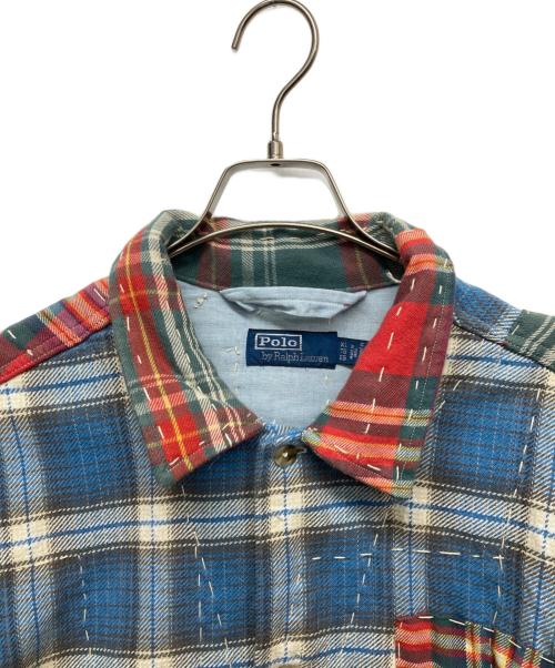 POLO RALPH LAUREN（ポロ・ラルフローレン）POLO RALPH LAUREN (ポロ・ラルフローレン) パッチワーク チェック フランネル オーバーシャツ/カバーオール マルチカラー サイズ:XLの古着・服飾アイテム