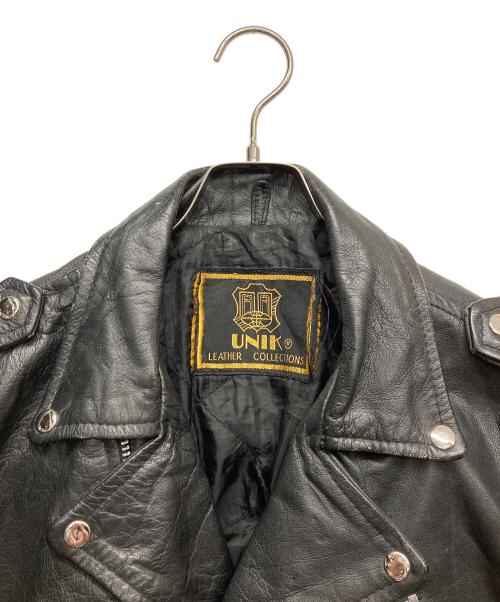 UNIK（ユニック）UNIK (ユニック) ダブルライダースジャケット ブラック サイズ:記載無の古着・服飾アイテム
