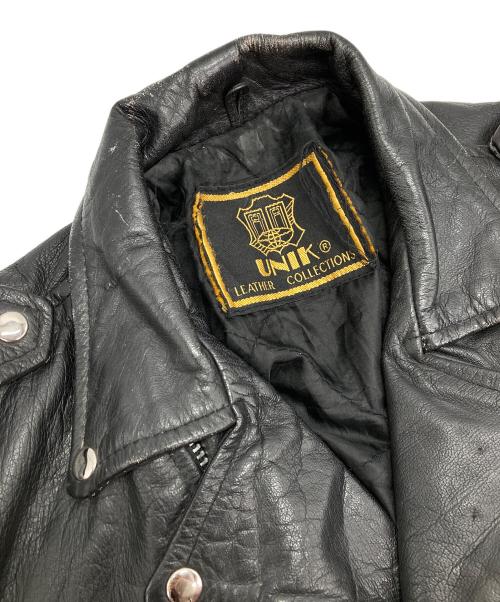UNIK（ユニック）UNIK (ユニック) ダブルライダースジャケット ブラック サイズ:記載無の古着・服飾アイテム