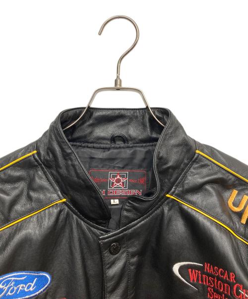 JH Design（ジェイエイチデザイン）JH DESIGN (ジェイエイチデザイン) レーシングレザージャケット ブラック サイズ:Lの古着・服飾アイテム