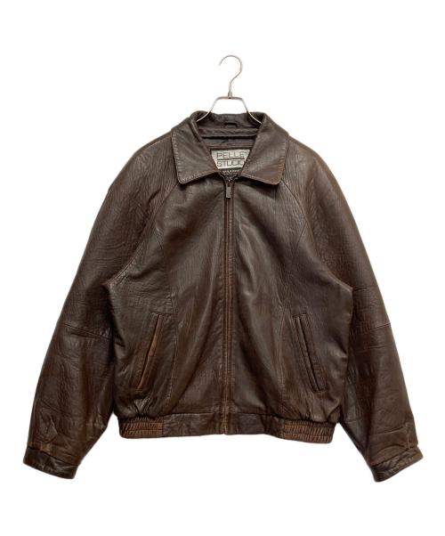 wilsons leather（ウィルソンズレザー）wilsons leather (ウィルソンズレザー) シングルレザージャケット ブラウン サイズ:Lの古着・服飾アイテム