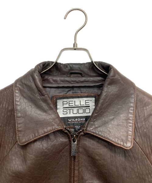 wilsons leather（ウィルソンズレザー）wilsons leather (ウィルソンズレザー) シングルレザージャケット ブラウン サイズ:Lの古着・服飾アイテム