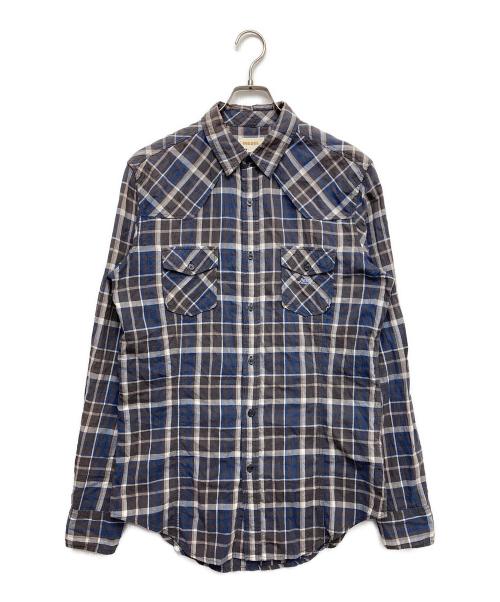 DIESEL（ディーゼル）DIESEL (ディーゼル) チェックシャツ グレー サイズ:Mの古着・服飾アイテム
