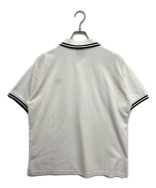 UMBRO（アンブロ）UMBRO (アンブロ) PUBLUX (パブリュクス) 鹿の子リブライン半袖ポロシャツ ホワイト サイズ:Mの古着・服飾アイテム