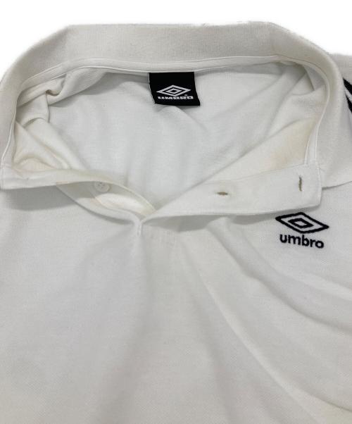 UMBRO（アンブロ）UMBRO (アンブロ) PUBLUX (パブリュクス) 鹿の子リブライン半袖ポロシャツ ホワイト サイズ:Mの古着・服飾アイテム