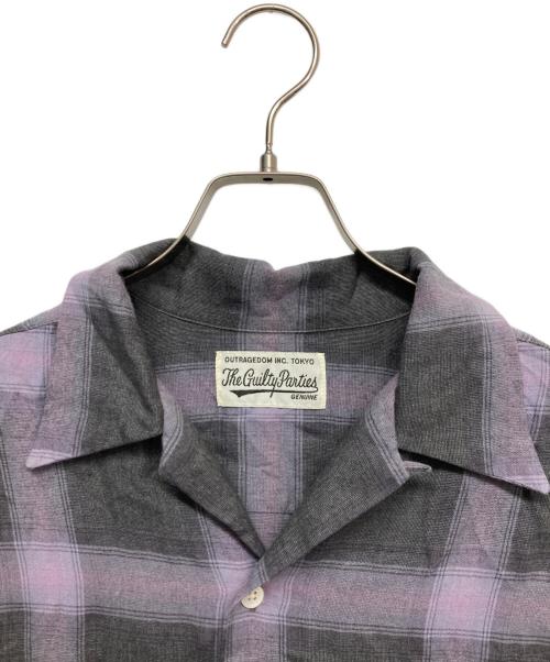 WACKO MARIA（ワコマリア）WACKO MARIA (ワコマリア) オンブレチェックオープンカラーレーヨンシャツ パープル サイズ:Lの古着・服飾アイテム