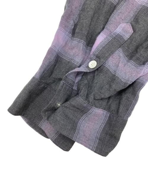 WACKO MARIA（ワコマリア）WACKO MARIA (ワコマリア) オンブレチェックオープンカラーレーヨンシャツ パープル サイズ:Lの古着・服飾アイテム