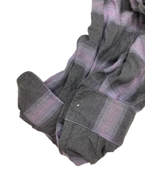 WACKO MARIA（ワコマリア）WACKO MARIA (ワコマリア) オンブレチェックオープンカラーレーヨンシャツ パープル サイズ:Lの古着・服飾アイテム