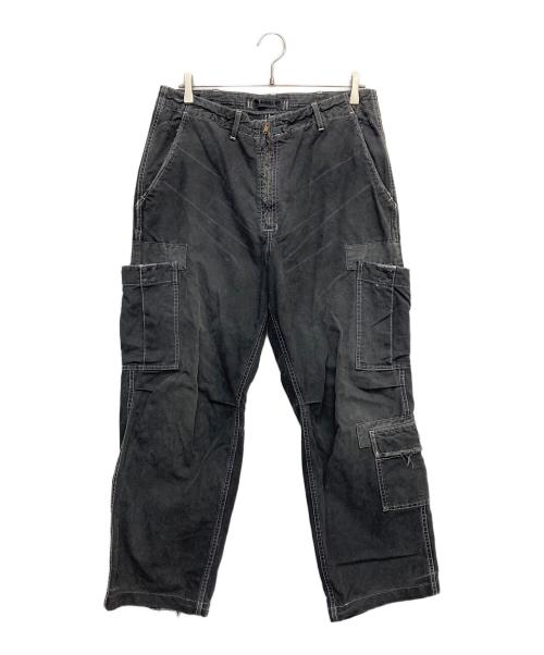 AVIREX（アヴィレックス）AVIREX (アヴィレックス) クラッシュ加工カーゴパンツ ブラック サイズ:Lの古着・服飾アイテム