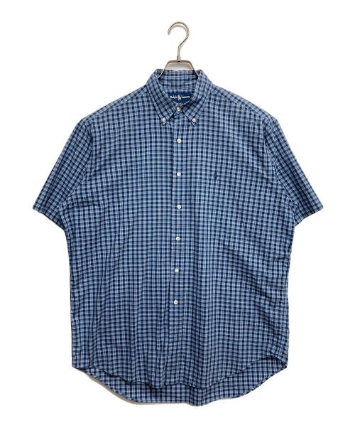 POLO RALPH LAUREN（ポロ・ラルフローレン）POLO RALPH LAUREN (ポロ・ラルフローレン) BLEKE オーバーサイズチェック半袖シャツ ブルー サイズ:Lの古着・服飾アイテム