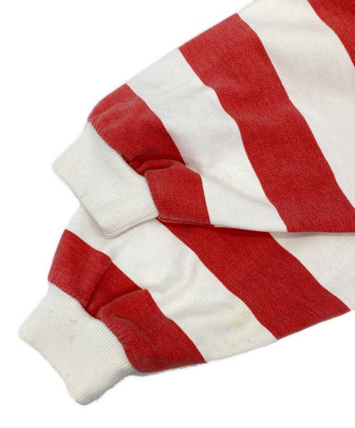 MICKEY（ミッキー）MICKEY (ミッキー) ミッキープリントラガーシャツ レッド サイズ:Lの古着・服飾アイテム