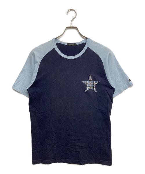 BURBERRY BLACK LABEL（バーバリーブラックレーベル）BURBERRY BLACK LABEL (バーバリーブラックレーベル) スタープリントラグランTシャツ サイズ:3の古着・服飾アイテム