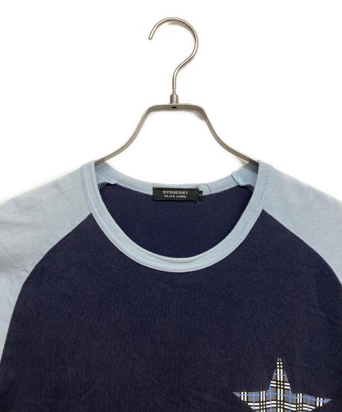 BURBERRY BLACK LABEL（バーバリーブラックレーベル）BURBERRY BLACK LABEL (バーバリーブラックレーベル) スタープリントラグランTシャツ サイズ:3の古着・服飾アイテム