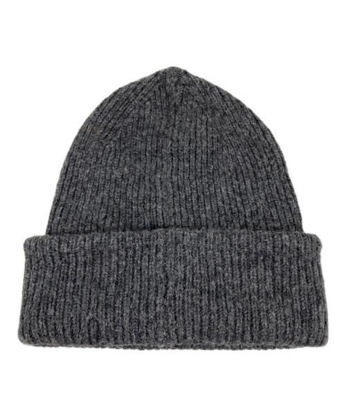 Acne studios（アクネ ストゥディオズ）ACNE STUDIOS (アクネ ストゥディオズ) スモールFaceロゴニットキャップ グレーの古着・服飾アイテム