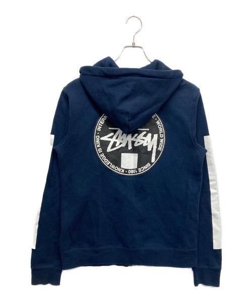 stussy（ステューシー）stussy (ステューシー) サークルロゴジップパーカー ネイビー サイズ:Mの古着・服飾アイテム