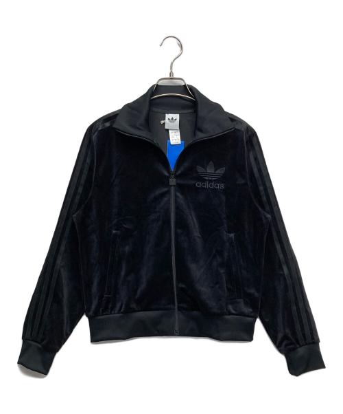 adidas（アディダス）adidas (アディダス) ベロア トラックトップ ブラック サイズ:XLの古着・服飾アイテム