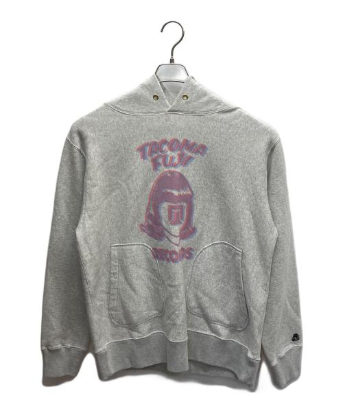 TACOMA FUJI RECORDS（タコマ フジ レコード）TACOMA FUJI RECORDS (タコマ フジ レコード) ロゴプリントパーカー グレー サイズ:Ｌの古着・服飾アイテム