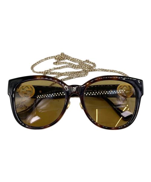 GUCCI（グッチ）GUCCI (グッチ) ラウンドフレーム サングラス ブラウン サイズ:56□18-145の古着・服飾アイテム