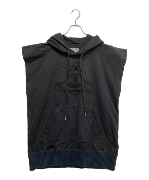 Vivienne Westwood man（ヴィヴィアン ウェストウッド マン）Vivienne Westwood man (ヴィヴィアン ウェストウッド マン) オーブノースリーブパーカー ブラック サイズ:FREEの古着・服飾アイテム