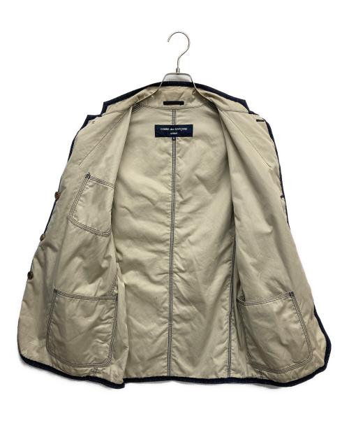 COMME des GARCONS HOMME（コムデギャルソン オム）COMME des GARCONS HOMME (コムデギャルソン オム) ウールリネン混テーラードジャケット ネイビー サイズ:Sの古着・服飾アイテム