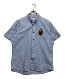 A BATHING APE（ア ベイシング エイプ）の古着「ワッペン刺繍半袖シャツ」｜ブルー