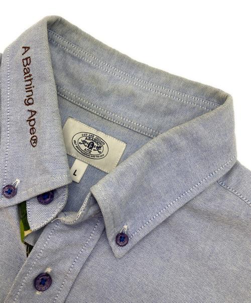A BATHING APE（ア ベイシング エイプ）A BATHING APE (ア ベイシング エイプ) ワッペン刺繍半袖シャツ ブルー サイズ:Lの古着・服飾アイテム