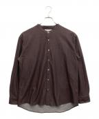 UNITED TOKYOユナイテッドトーキョー）の古着「フランネルストレッチバンドカラーシャツ」｜ブラウン