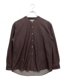 UNITED TOKYO（ユナイテッドトーキョー）の古着「フランネルストレッチバンドカラーシャツ」｜ブラウン