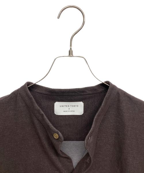UNITED TOKYO（ユナイテッドトーキョー）UNITED TOKYO (ユナイテッドトーキョー) フランネルストレッチバンドカラーシャツ ブラウン サイズ:2の古着・服飾アイテム